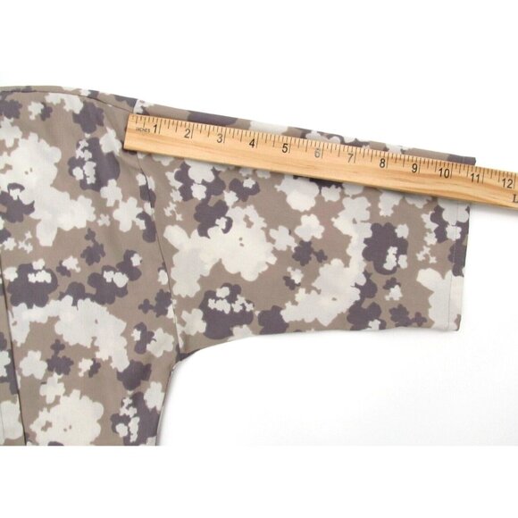 Banana Republic Petite XXS Pintuck Blouse Neutral Floral Beige Tan Career Top - Picture 12 of 12